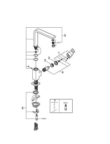 Смеситель для кухни GROHE Eurocube, хром (31255000) Смеситель для кухни GROHE Eurocube, хром (31255000)