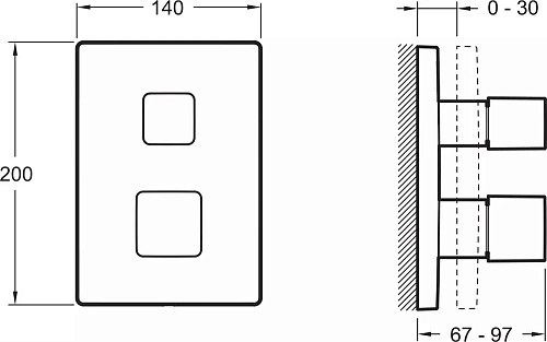 Смеситель для душа Jacob Delafon Square E98729-CP термостатический Смеситель для душа Jacob Delafon Square E98729-CP термостатический