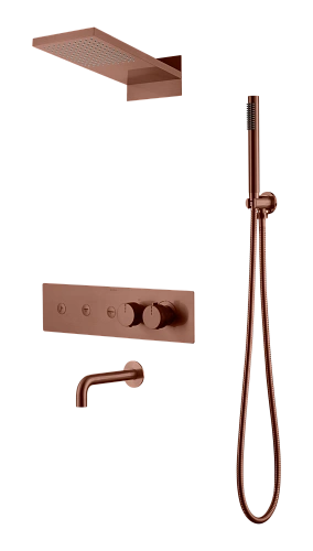 Душевая система Boheme Fusion 131-2-BRB встраиваемая с термостатом, Brushed Bronze с изливом Душевая система Boheme Fusion 131-2-BRB встраиваемая с термостатом, Brushed Bronze с изливом