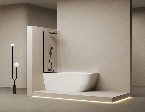 Шторка на ванну Salini ATRIO тонированное (silver) 22301S Шторка на ванну Salini ATRIO тонированное (silver) 22301S