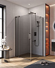 Картинка анонса товара «душевой уголок cezares slider-ah-1-100-100/110-grigio-gm 100-110x100см стекло тонированное (графит), профиль оружейная сталь»