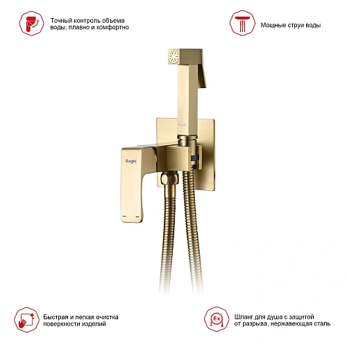 Гигиенический душ Raglo R01.52.03 встраиваемый, золотой сатин Гигиенический душ Raglo R01.52.03 встраиваемый, золотой сатин