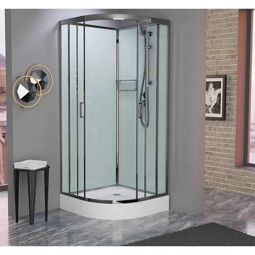 Душевая кабина Frank F400 M Brilliant без крыши полированный хром профиль матовое стекло 100x100 200 20081 Душевая кабина Frank F400 M Brilliant без крыши полированный хром профиль матовое стекло 100x100 200 20081