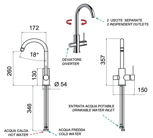 Смеситель для кухни Remer X Style N792DW Смеситель для кухни Remer X Style N792DW
