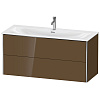 Картинка анонса товара «тумба под раковину duravit xsquare xs432606161 подвесная 121 см коричнево-оливковый глянцевый»