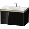 Картинка анонса товара «тумба с раковиной duravit xviu xv4615eb140p 80 см черный глянцевый»
