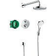 Душевая система Hansgrohe Ecostat S, хром 27295000 скрытого монтажа с термостатом Душевая система Hansgrohe Ecostat S, хром 27295000 скрытого монтажа с термостатом