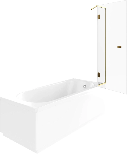 Шторка на ванну STWORKI Орхус распашная, 90 (30х60), профиль золото, прозрачное стекло 583093 Шторка на ванну STWORKI Орхус распашная, 90 (30х60), профиль золото, прозрачное стекло 583093