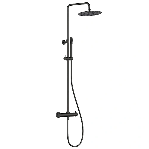 Душевая система AQUAme AQM8006MB с термостатом, черная матовая Душевая система AQUAme AQM8006MB с термостатом, черная матовая