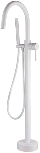 Смеситель для ванны Boheme Uno 469-MW Matt White напольный Смеситель для ванны Boheme Uno 469-MW Matt White напольный