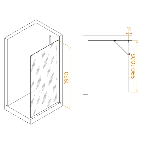 Душевая перегородка RGW Walk In WA-102Gb 1000 мм 351010210-16 золото brush, Easy Clean Душевая перегородка RGW Walk In WA-102Gb 1000 мм 351010210-16 золото brush, Easy Clean
