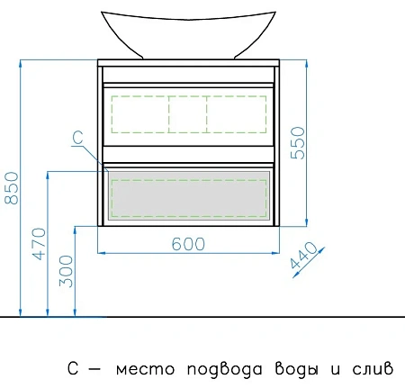 Тумба под раковину Style Line Монако 60 (2 ящ.), Гамма 56, Осина бел /бел лакобель, PLUS ЛС-00000632 Тумба под раковину Style Line Монако 60 (2 ящ.), Гамма 56, Осина бел /бел лакобель, PLUS ЛС-00000632