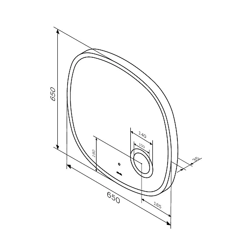 Зеркало AM.PM Func M8FMOX0653SA с LED-подсветкой, сенсорром Зеркало AM.PM Func M8FMOX0653SA с LED-подсветкой, сенсорром