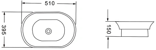 Раковина Vincea VBS-205, 510x395x150 белая Раковина Vincea VBS-205, 510x395x150 белая