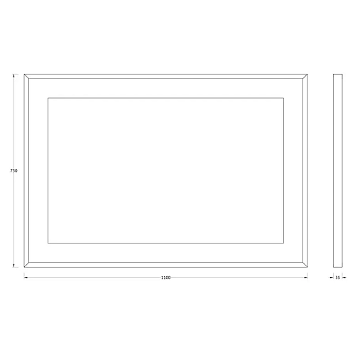Зеркало Evoform Ledside в багетной раме и LED-светильником BY 2206 110х75 см Зеркало Evoform Ledside в багетной раме и LED-светильником BY 2206 110х75 см