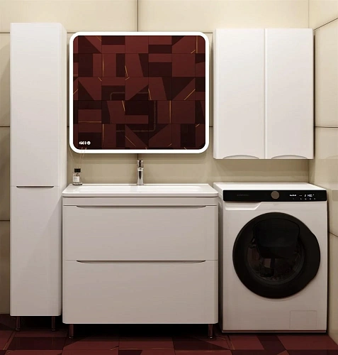 Тумба под раковину Style Line Бергамо мини 90 (2 ящ.) Люкс антискрейтч белый, PLUS напольная СС-00002361 Тумба под раковину Style Line Бергамо мини 90 (2 ящ.) Люкс антискрейтч белый, PLUS напольная СС-00002361