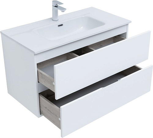 Тумба под раковину Aquanet Алвита New 90 2 ящика, белый матовый 00303920 Тумба под раковину Aquanet Алвита New 90 2 ящика, белый матовый 00303920