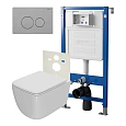 Комплект инсталляции Point Элемент PN45120 с клавишей смыва Виктория, нержавеющая сталь, сталь брашированная, PN44061SB и унитазом Меркурий с сиденьем микролифт белый PN41831 Комплект инсталляции Point Элемент PN45120 с клавишей смыва Виктория, нержавеющая сталь, сталь брашированная, PN44061SB и унитазом Меркурий с сиденьем микролифт белый PN41831