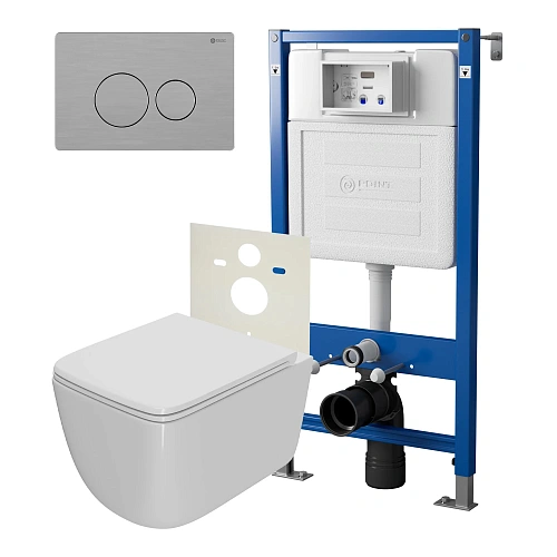 Комплект инсталляции Point Элемент PN45120 с клавишей смыва Виктория, нержавеющая сталь, сталь брашированная, PN44061SB и унитазом Меркурий с сиденьем микролифт белый PN41831 Комплект инсталляции Point Элемент PN45120 с клавишей смыва Виктория, нержавеющая сталь, сталь брашированная, PN44061SB и унитазом Меркурий с сиденьем микролифт белый PN41831