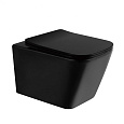 Унитаз подвесной ABBER Rechteck AC1200MB черный матовый, безободковый с сиденьем Унитаз подвесной ABBER Rechteck AC1200MB черный матовый, безободковый с сиденьем