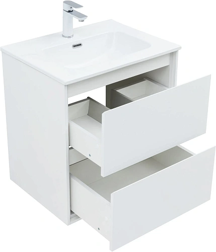 Тумба под раковину Aquanet Милан 60 белый глянец 00336367 подвесная Тумба под раковину Aquanet Милан 60 белый глянец 00336367 подвесная