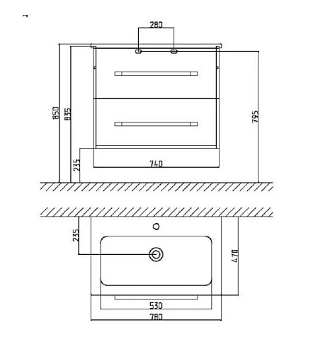 Тумба с раковиной Gustavsberg Iconic, 80 см, черная матовая GB71CCVU80PDWB Тумба с раковиной Gustavsberg Iconic, 80 см, черная матовая GB71CCVU80PDWB