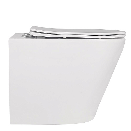 Унитаз приставной ABBER Bequem AC1113 белый, безободковый с крышкой микролифт Унитаз приставной ABBER Bequem AC1113 белый, безободковый с крышкой микролифт