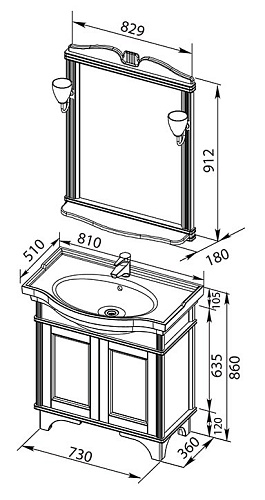 Тумба под раковину Aquanet Николь 80 орех 00180511 Тумба под раковину Aquanet Николь 80 орех 00180511