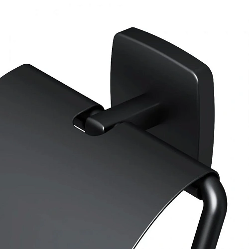 Держатель туалетной бумаги AM.PM Gem A90341422 с крышкой, черный Держатель туалетной бумаги AM.PM Gem A90341422 с крышкой, черный