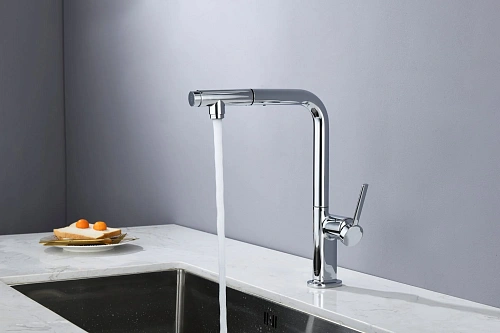 Смеситель для кухни AQUAme Cucina AQM9903CR с выдвижным изливом, с подключением к фильтру с питьевой водой, хром Смеситель для кухни AQUAme Cucina AQM9903CR с выдвижным изливом, с подключением к фильтру с питьевой водой, хром