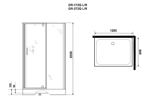 Душевая кабина GROSSMAN Classic GR172QL (120x80x205) Душевая кабина GROSSMAN Classic GR172QL (120x80x205)