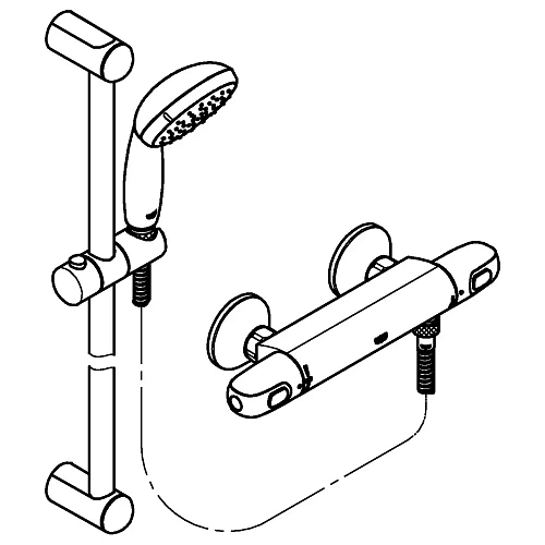 Смеситель для душа GROHE Grohtherm 1000, с душевым гарнитуром, хром (34820004) термостат Смеситель для душа GROHE Grohtherm 1000, с душевым гарнитуром, хром (34820004) термостат