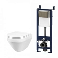 Комплект унитаза AM.PM Spirit FlashClean IS3701700 с инсталляцией, сиденьем микролифт и клавишей смыва Комплект унитаза AM.PM Spirit FlashClean IS3701700 с инсталляцией, сиденьем микролифт и клавишей смыва