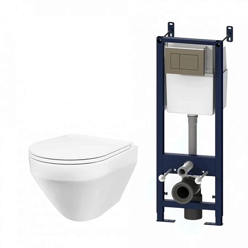 Комплект унитаза AM.PM Spirit FlashClean IS3701700 с инсталляцией, сиденьем микролифт и клавишей смыва Комплект унитаза AM.PM Spirit FlashClean IS3701700 с инсталляцией, сиденьем микролифт и клавишей смыва