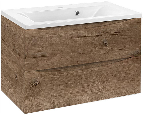 Тумба под раковину Vincea Mia 750 подвесная, 2 выкатных ящика soft close, V.Oak VMC-2MA750VO Тумба под раковину Vincea Mia 750 подвесная, 2 выкатных ящика soft close, V.Oak VMC-2MA750VO