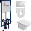 Комплект Унитаз подвесной STWORKI Хальмстад SETK2804-0606-001-1-6000 с микролифтом + Система инсталл 561307