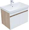 Тумба с раковиной Aquanet Оптима 70 00345358 дуб светлый/белый сатин