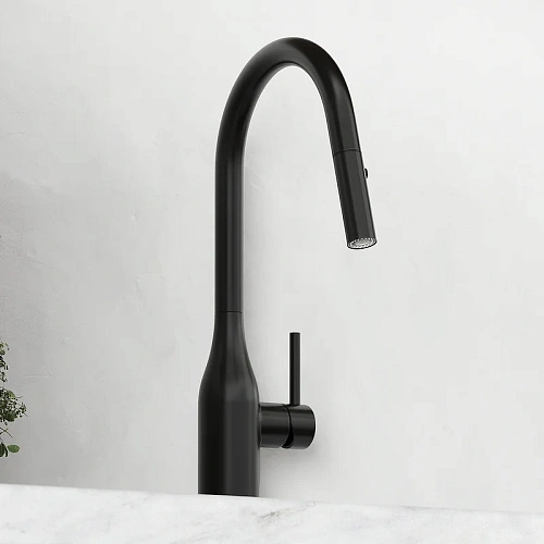 Смеситель для кухни Sancos Grand SC4002MB с вытяжным изливом, черный матовый Смеситель для кухни Sancos Grand SC4002MB с вытяжным изливом, черный матовый