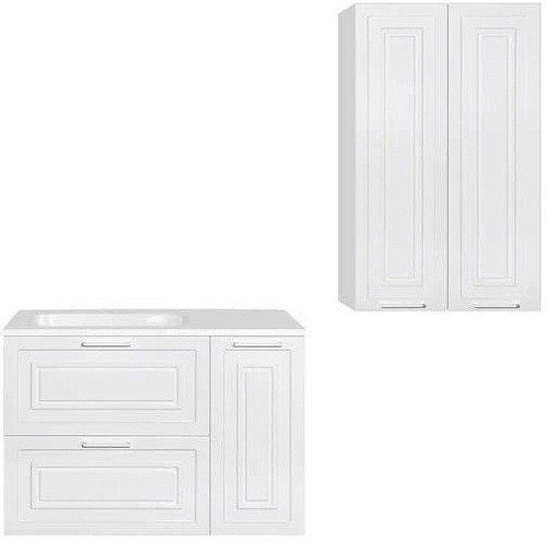 Шкаф Style Line Альба 60 см Люкс, подвесной, 2 ящика, корзина, белый ЛС-000010051 Шкаф Style Line Альба 60 см Люкс, подвесной, 2 ящика, корзина, белый ЛС-000010051