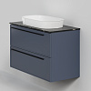 Тумба под раковину La Fenice Elba TWIN Blu Grigio 100 NFNC-01-ELB-BG-100-2-3-GB синяя матовая с черной столешницей