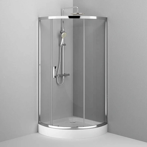 Душевой уголок AM.PM Like W83G-315-090CT Slide 90x90, стекло прозрачное, профиль хром Душевой уголок AM.PM Like W83G-315-090CT Slide 90x90, стекло прозрачное, профиль хром