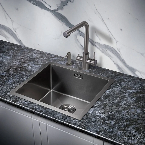 Кухонная мойка Milacio Denia 48 Steel (MC.77449) сталь воронёная Кухонная мойка Milacio Denia 48 Steel (MC.77449) сталь воронёная