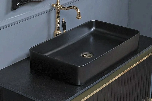 Раковина Boheme керамика прямоугольная Черная VALLESSI 873 Раковина Boheme керамика прямоугольная Черная VALLESSI 873