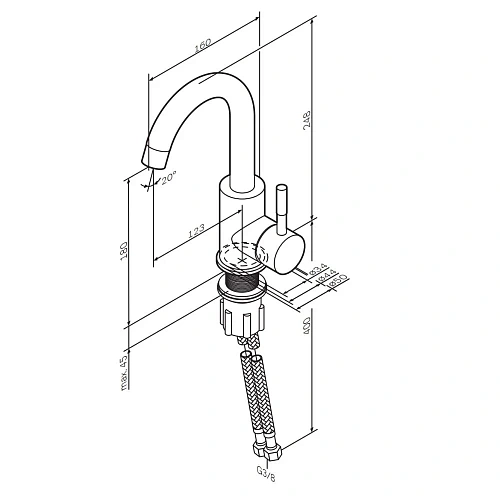 Смеситель для раковины AM.PM X-Joy S F85B02722 S с поворотным изливом, черный Смеситель для раковины AM.PM X-Joy S F85B02722 S с поворотным изливом, черный