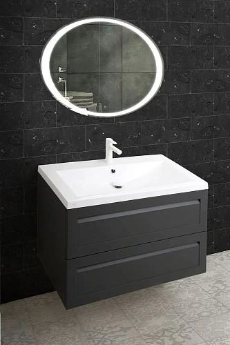 Тумба под раковину ART&MAX PLATINO AM-Platino-750-2C-SO-GM подвесная с двумя выкатными ящиками, серы Тумба под раковину ART&MAX PLATINO AM-Platino-750-2C-SO-GM подвесная с двумя выкатными ящиками, серы