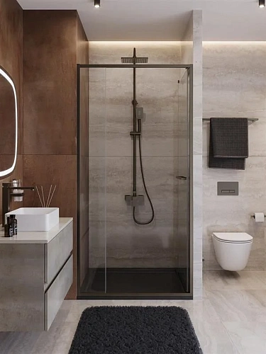 Душевая дверь CEZARES LUX-B-FS-11-110-C-GM 110 см, профиль оружейная сталь, стекло прозрачное Душевая дверь CEZARES LUX-B-FS-11-110-C-GM 110 см, профиль оружейная сталь, стекло прозрачное