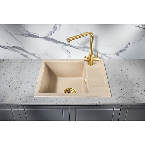 Кухонная мойка Milacio Navarra 60 Cuarzo (MC.77074), бежевый Кухонная мойка Milacio Navarra 60 Cuarzo (MC.77074), бежевый