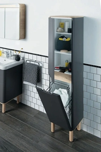 Шкаф-пенал Vitra Sento 40 см 60856 матовый антрацит, левый Шкаф-пенал Vitra Sento 40 см 60856 матовый антрацит, левый