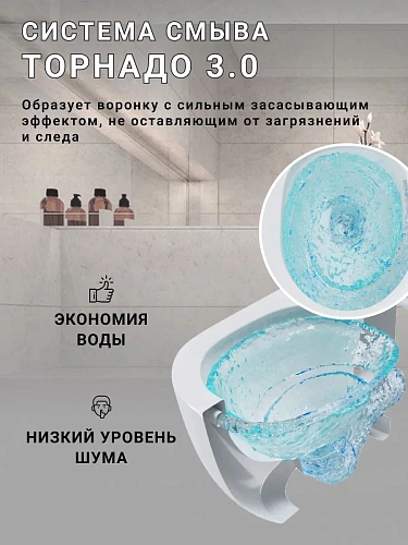 Унитаз подвесной Sintesi SIN-TS-SLR-182 безободковый, сиденье дюропласт микролифт Унитаз подвесной Sintesi SIN-TS-SLR-182 безободковый, сиденье дюропласт микролифт