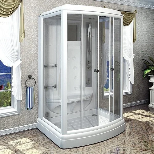 Душевая кабина Radomir Диана 108х140 1-05-1-0-0-0620 поддон с каркасом и сифоном, стекло прозрачное, профиль белый Душевая кабина Radomir Диана 108х140 1-05-1-0-0-0620 поддон с каркасом и сифоном, стекло прозрачное, профиль белый